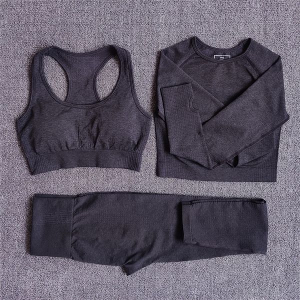 women seamless yoga set fitness sports suits gym clothing long sleeve crop shirts high waist running leggings workout pants 220317, Gray
women seamless yoga set fitness sports suits gym clothing long sleeve crop shirts high waist running leggings workout pants 220317, Gray