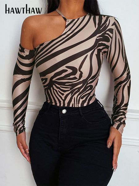 hawthaw women fashion long sleeve one shoulder zebra striped printed crop t shirt 2022 spring autumn clothes wholesale item, White
hawthaw women fashion long sleeve one shoulder zebra striped printed crop t shirt 2022 spring autumn clothes wholesale item, White