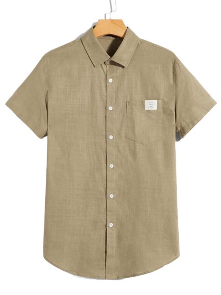 men patch detail shirt d3vv#, White;black