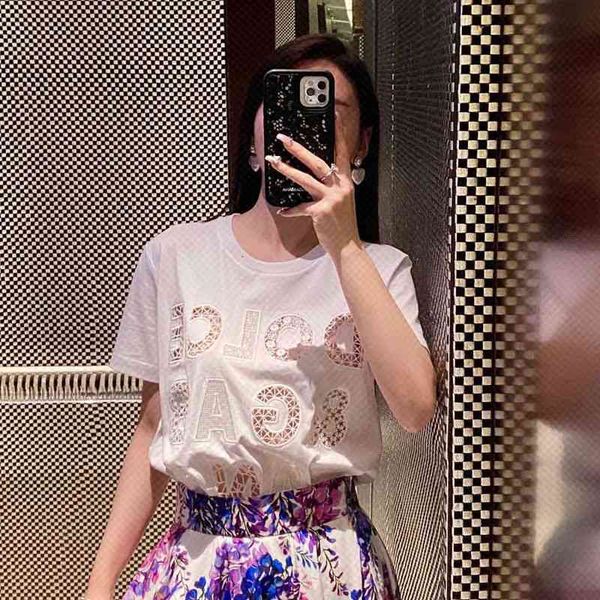 women's t-shirt spring summer women's du jia letter hollow embroidery cotton white short sleeve round neck t-shirt loose
women's t-shirt spring summer women's du jia letter hollow embroidery cotton white short sleeve round neck t-shirt loose