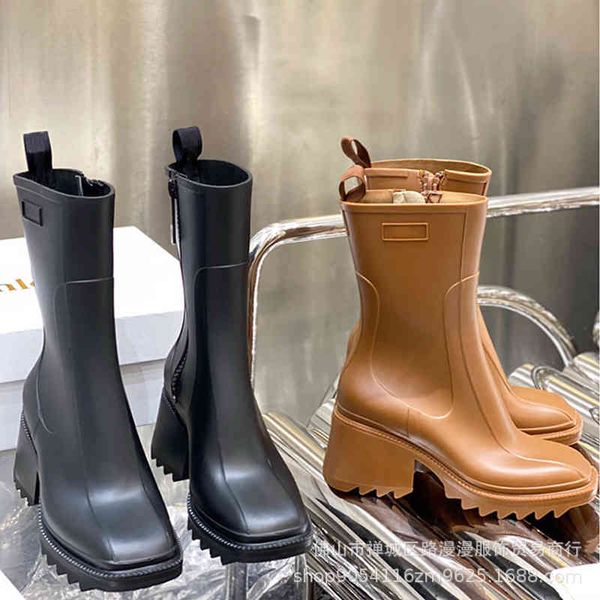 boots autumn winter betty_ pvc high-heeled rain boots square head side zipper middle tube thick heel soled short for women, Black
boots autumn winter betty_ pvc high-heeled rain boots square head side zipper middle tube thick heel soled short for women, Black