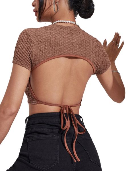 textured crop tee h0lc#, White
textured crop tee h0lc#, White