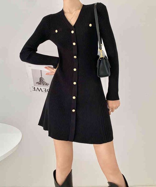 casual dresses moc spring product gold button decoration v-neck slim fit single-breasted knitted dress long-sleeved a-line skirt 90lg, Black;gray
casual dresses moc spring product gold button decoration v-neck slim fit single-breasted knitted dress long-sleeved a-line skirt 90lg, Black;gray