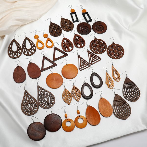 12 pairs/lot wooden dangle earrings lightweight drop earring bohemian pendant jewelry natural earrings for women girls, Silver
12 pairs/lot wooden dangle earrings lightweight drop earring bohemian pendant jewelry natural earrings for women girls, Silver