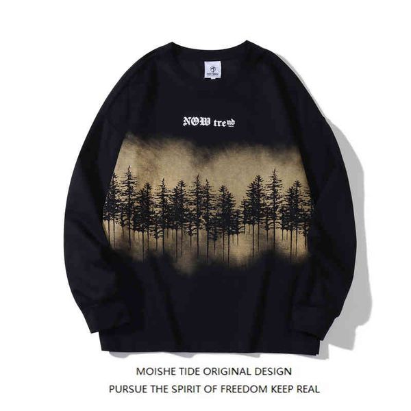 moishe tide hip hop pine cypress printed round neck long sleeve sweater for men and women loose couple casual coat, Black
moishe tide hip hop pine cypress printed round neck long sleeve sweater for men and women loose couple casual coat, Black