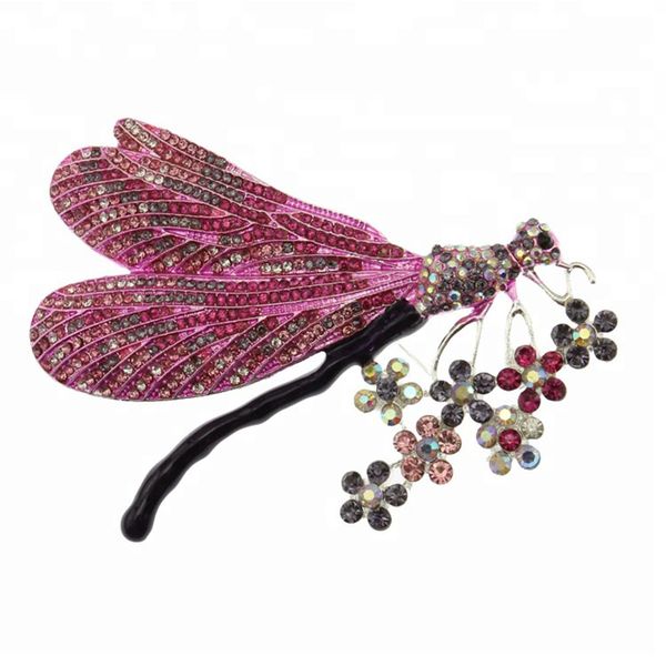 4.3 inch insect dragonfly flower brooches for women blue/purple animal crystal rhinestone pin brooch, Gray
4.3 inch insect dragonfly flower brooches for women blue/purple animal crystal rhinestone pin brooch, Gray