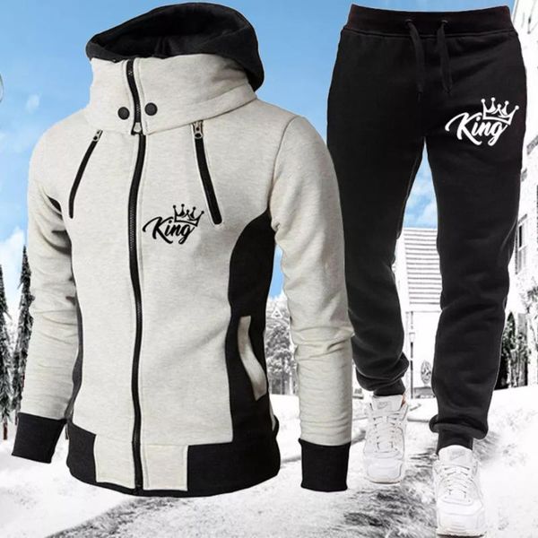 men's tracksuits autumn winter men's leisure tracksuit standing collar double zipper coat pants set outdoor wear windbreaker male, Gray
men's tracksuits autumn winter men's leisure tracksuit standing collar double zipper coat pants set outdoor wear windbreaker male, Gray
