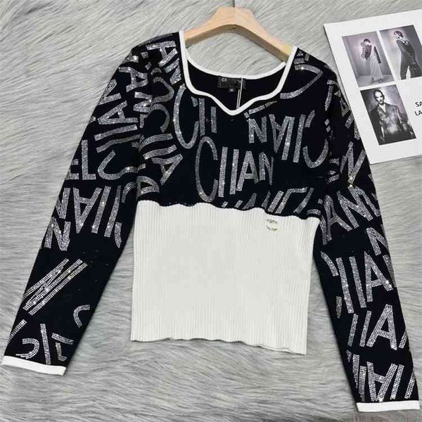 c high version 22 spring and summer small fragrance diamond letter knitwear women's neck thin ol wear zjkw, White
c high version 22 spring and summer small fragrance diamond letter knitwear women's neck thin ol wear zjkw, White