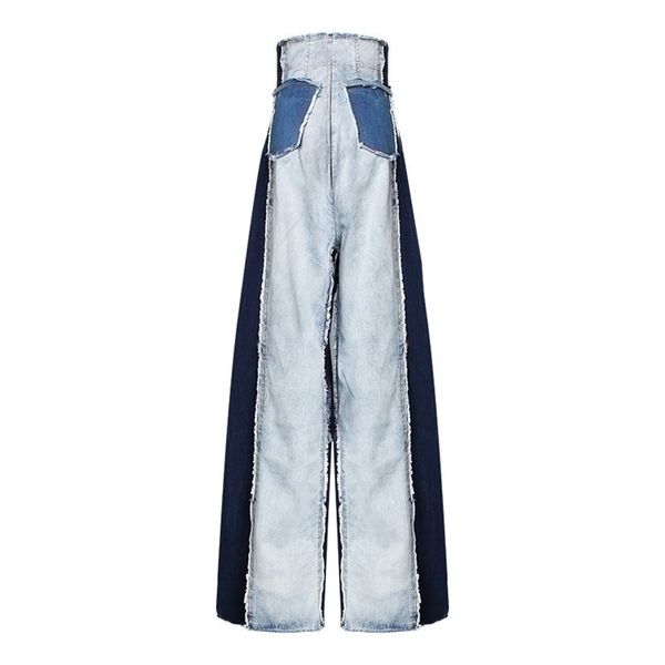 new spring summer high waist loose hit color denim pocket blue long wide leg jean trousers fashion jr841 201109
new spring summer high waist loose hit color denim pocket blue long wide leg jean trousers fashion jr841 201109