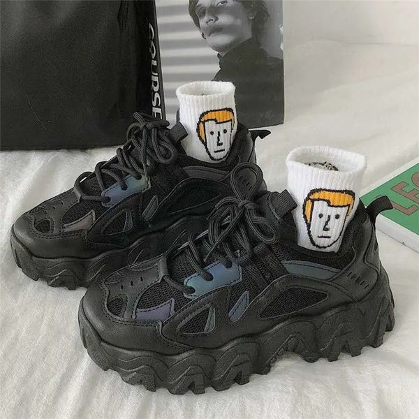 chunky reflective sneakers women fashion black white platform wedges sports dad shoes harajuku gothic running tennis zapatos 0613
chunky reflective sneakers women fashion black white platform wedges sports dad shoes harajuku gothic running tennis zapatos 0613