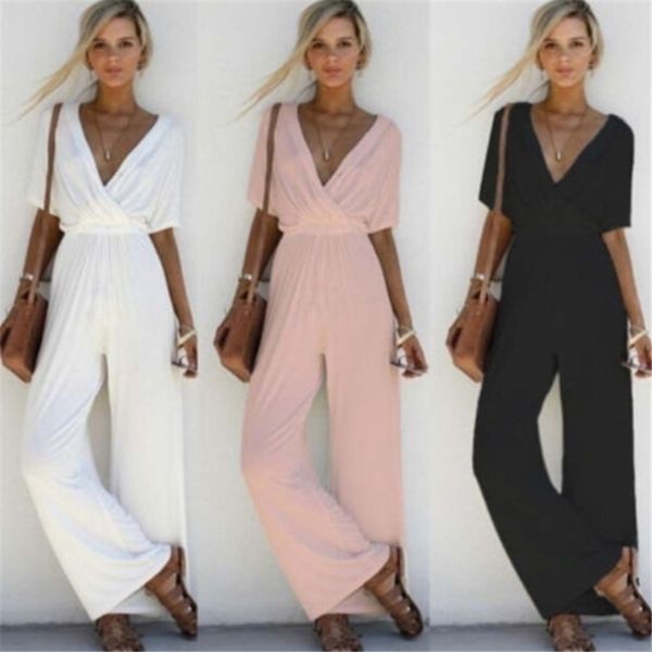 women jumpsuit short sleeve v neck playsuit casual party clothes ladies romper long jumpsuit wide leg pants trousers y200425, Black;white
women jumpsuit short sleeve v neck playsuit casual party clothes ladies romper long jumpsuit wide leg pants trousers y200425, Black;white