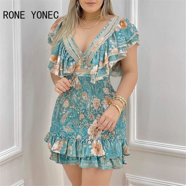 women chic deep v neck butterfly sleeves a line button disty floral print ruffle hem folds mini dress 220423, Black;gray
women chic deep v neck butterfly sleeves a line button disty floral print ruffle hem folds mini dress 220423, Black;gray