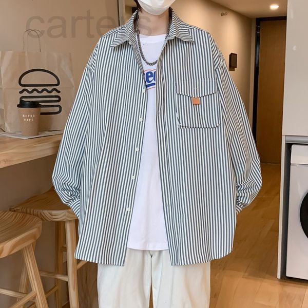 men's casual shirts designer ins stripe long sleeve shirt korean version fashion ruffian handsome shirt spring and autumn loose work co, White;black
men's casual shirts designer ins stripe long sleeve shirt korean version fashion ruffian handsome shirt spring and autumn loose work co, White;black