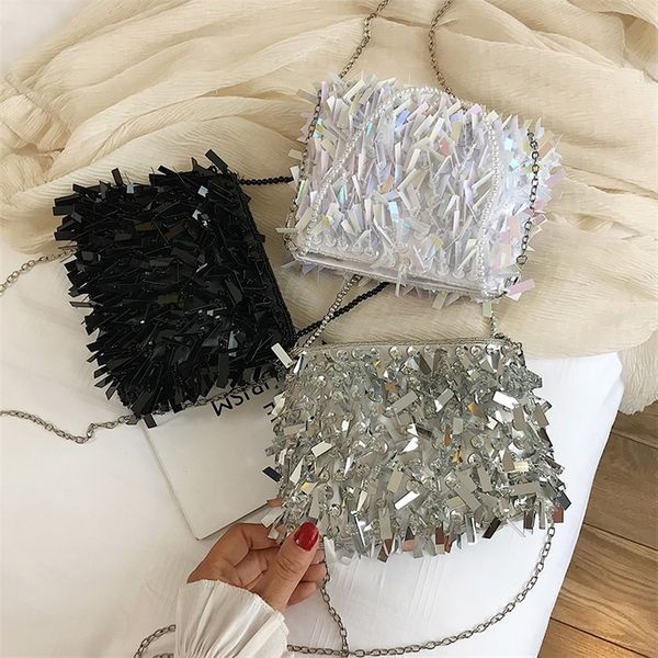 fashion design luxury silver sequin tassel women small shoulder bags chain elegant ladies party evening clutch 220525
fashion design luxury silver sequin tassel women small shoulder bags chain elegant ladies party evening clutch 220525