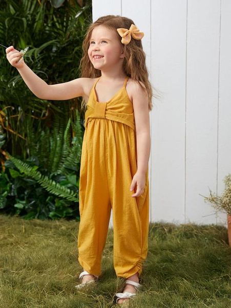 toddler girls shirred back ruched cami jumpsuit she, Blue