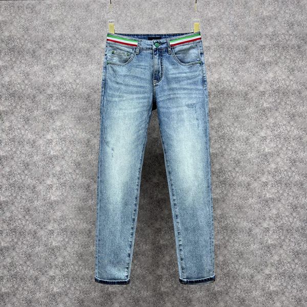 men's jeans designer 2022 spring and autumn new fashion brand webbing color matching versatile slim straight casual jeans small feet mq, Blue
men's jeans designer 2022 spring and autumn new fashion brand webbing color matching versatile slim straight casual jeans small feet mq, Blue