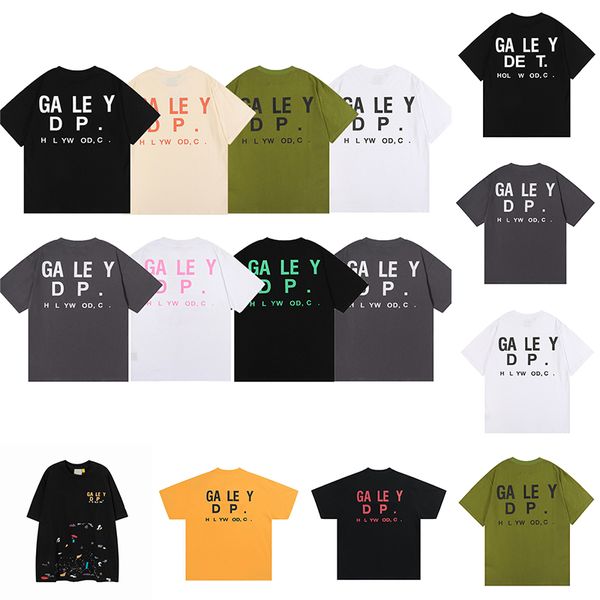 

summer galleryse tees polos t shirts mens women designer t-shirts galleryes depts cottons breathable trend man s casual shirt luxurys cloth, White;black