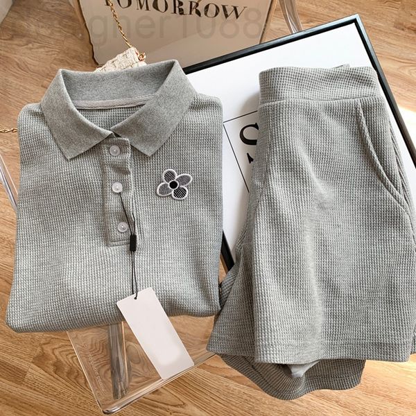 two piece dress designer summer new grey short sleeved polo shirt and shorts set women's loose korean fashion sports leisure two-piece, White
two piece dress designer summer new grey short sleeved polo shirt and shorts set women's loose korean fashion sports leisure two-piece, White