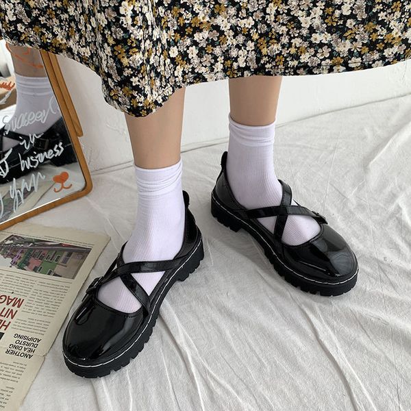 sepatu datar manis wanita sepatu platform tali silang gesper kulit paten kasual sepatu wanita kawaii lolita mary jane 220614, Black
sepatu datar manis wanita sepatu platform tali silang gesper kulit paten kasual sepatu wanita kawaii lolita mary jane 220614, Black
