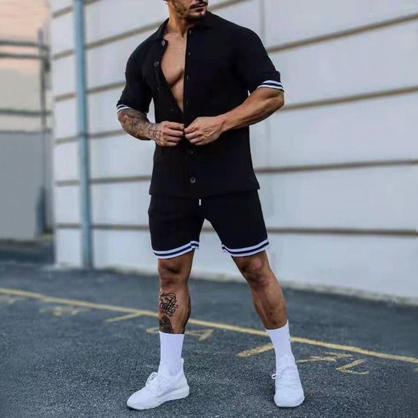 men's tracksuits 2022 summer trend solid color lapel men's short-sleeved shirt button-up shorts fashion suit, Gray
men's tracksuits 2022 summer trend solid color lapel men's short-sleeved shirt button-up shorts fashion suit, Gray