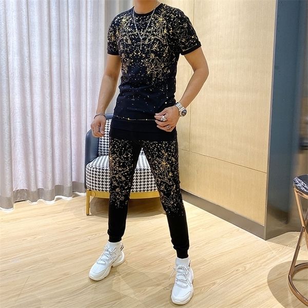 rhinestones short sleeve tshirtfashion casual pants sports suit mens sportswear summer slim fit twopie 201109, Gray
rhinestones short sleeve tshirtfashion casual pants sports suit mens sportswear summer slim fit twopie 201109, Gray