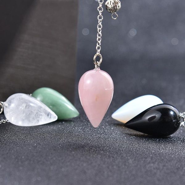 pendant necklaces reiki water drop shaped pendulum ethnic style healing natural stone crystal dowsing spiritual divination jewelry, Silver
pendant necklaces reiki water drop shaped pendulum ethnic style healing natural stone crystal dowsing spiritual divination jewelry, Silver