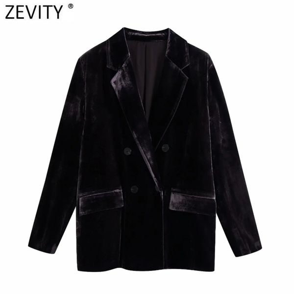 zevity women chic double breasted leisure velvet blazer coat lady long sleeve pockets outwear suit office ct660 210419, White;black
zevity women chic double breasted leisure velvet blazer coat lady long sleeve pockets outwear suit office ct660 210419, White;black