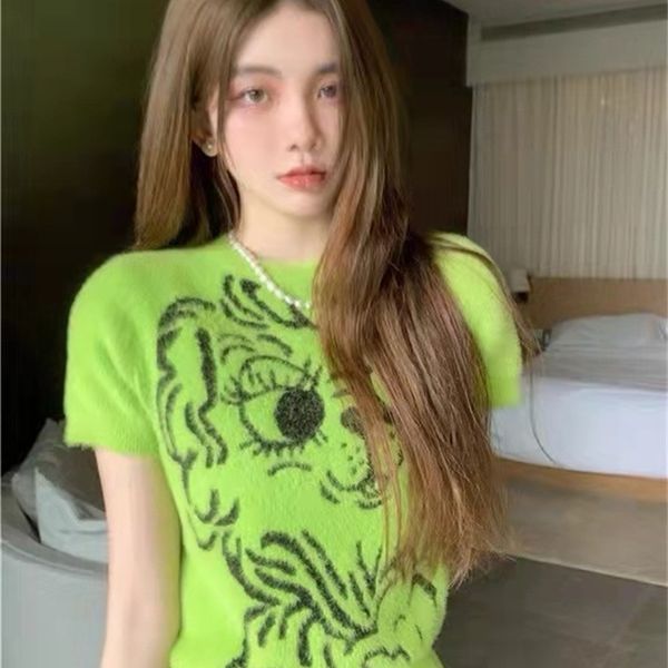 women's knits & tees designer 2022 spring new cartoon cute puppy short sleeve mink soft waxy round neck fluorescent green sweater uqmi2, White
women's knits & tees designer 2022 spring new cartoon cute puppy short sleeve mink soft waxy round neck fluorescent green sweater uqmi2, White