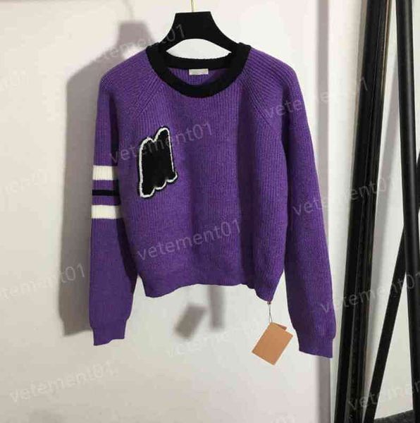 luxury womens sweaters purple flocked lettering logo colorblock crew neck pullover sweater designer sweater women clothing 0912, White;black
luxury womens sweaters purple flocked lettering logo colorblock crew neck pullover sweater designer sweater women clothing 0912, White;black