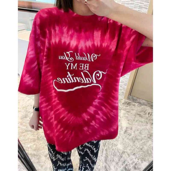 women's t-shirt tie dyed love letter round neck os large mid sleeve loose casual t-shirt summer women's sgh1, White
women's t-shirt tie dyed love letter round neck os large mid sleeve loose casual t-shirt summer women's sgh1, White