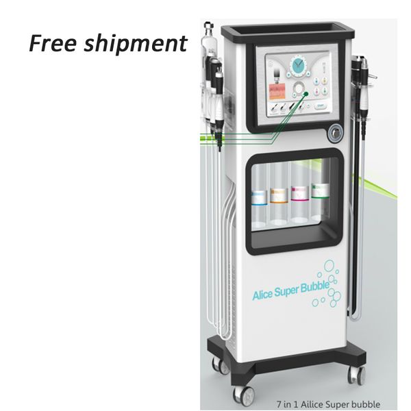 7 handles alice super water bubble facial hydra oxygen jetpeel +hydro jet peel deep clean rf eye ultrasonic with mesotherapy sprayer, Black;white
7 handles alice super water bubble facial hydra oxygen jetpeel +hydro jet peel deep clean rf eye ultrasonic with mesotherapy sprayer, Black;white