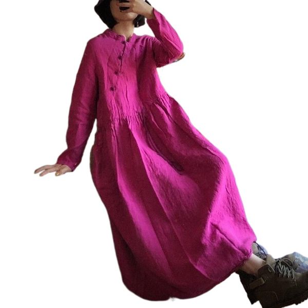 fairynatural 2022 autumn winter women loose rose red dress linen ladies vintage o neck casual retro buttons dresses y8d1#, Black;gray
fairynatural 2022 autumn winter women loose rose red dress linen ladies vintage o neck casual retro buttons dresses y8d1#, Black;gray