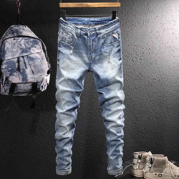men's jeans fashion hole patch elastic jeans men's fashion youth white washed korean slim leggings 4ww2, Blue
men's jeans fashion hole patch elastic jeans men's fashion youth white washed korean slim leggings 4ww2, Blue