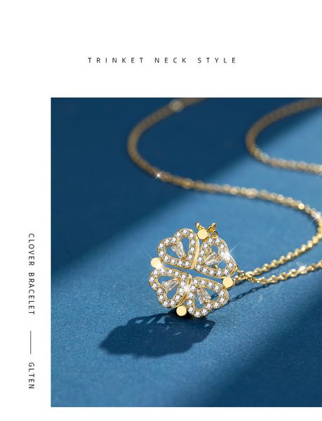 chains a multi-wear four-leaf clover necklace women's magnetic attraction interlocking niche design love clavicle chain pendant, Silver
chains a multi-wear four-leaf clover necklace women's magnetic attraction interlocking niche design love clavicle chain pendant, Silver