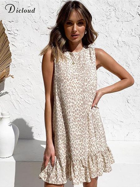 beach summer dress women elegant leopard print white sundress casual sleeveless ruffle light female clothing, Black;gray
beach summer dress women elegant leopard print white sundress casual sleeveless ruffle light female clothing, Black;gray