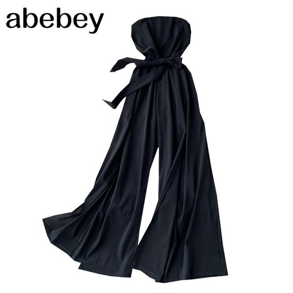 women elegant high waist strapless jumpsuits woman fashion belted split chic wide leg romper casual ladies outfits 210715, Black;white
women elegant high waist strapless jumpsuits woman fashion belted split chic wide leg romper casual ladies outfits 210715, Black;white