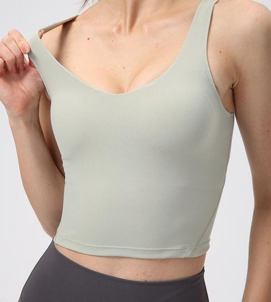 yoga vest for women's v-neck u-back moisture wicking sports fitness underwear with chest pad nude yoga bra lady top, Gray
yoga vest for women's v-neck u-back moisture wicking sports fitness underwear with chest pad nude yoga bra lady top, Gray