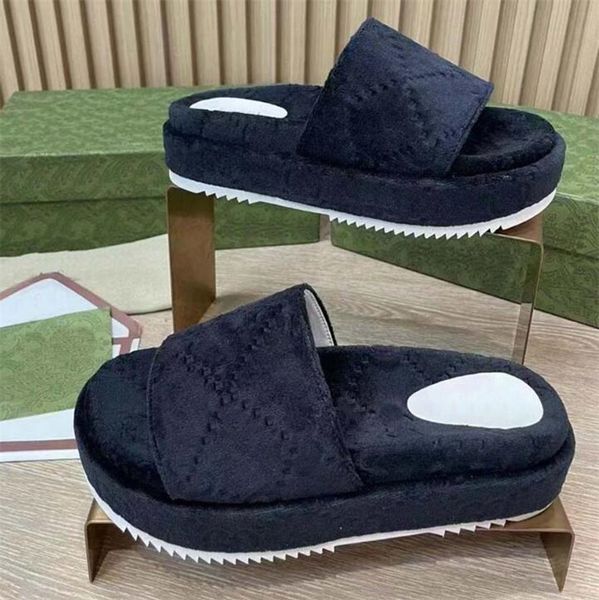 2022 womens sandal platform sandals fashion men slipper embroidered canvas designer slides slip slippers girls big size 35-45, Black
2022 womens sandal platform sandals fashion men slipper embroidered canvas designer slides slip slippers girls big size 35-45, Black