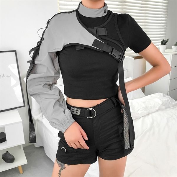 rapwriter fashion one shoulder plastic buckle long sleeve reflective sweatshirt women fall outwear harajuku halter crop 201203, Black
rapwriter fashion one shoulder plastic buckle long sleeve reflective sweatshirt women fall outwear harajuku halter crop 201203, Black