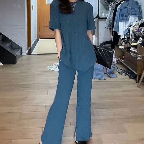 pleated two-piece high-waist split wide-leg pants short-sleeved slimming fashion casual suit for women jxmyy 210412, Gray
pleated two-piece high-waist split wide-leg pants short-sleeved slimming fashion casual suit for women jxmyy 210412, Gray