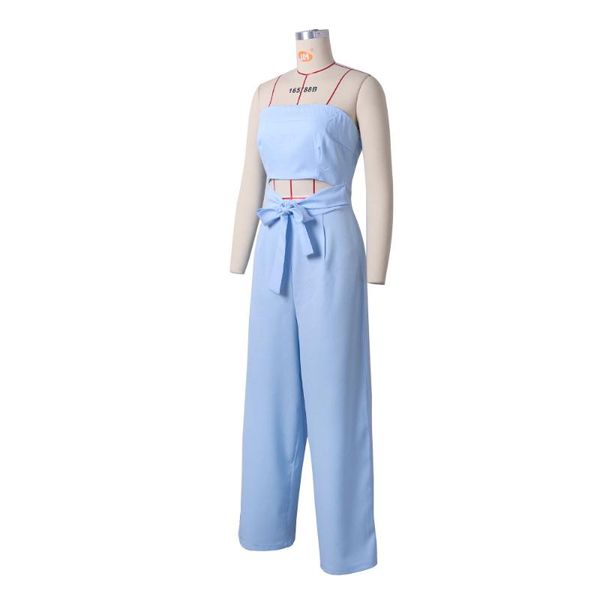 women's jumpsuits & rompers 2022 summer fashion solid womens jumpsuit word collar dew navel bandage holiday casual trousers blue, Black;white
women's jumpsuits & rompers 2022 summer fashion solid womens jumpsuit word collar dew navel bandage holiday casual trousers blue, Black;white