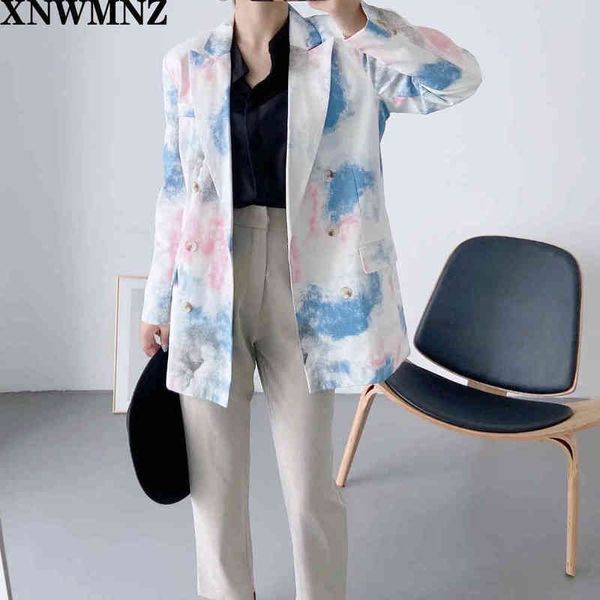 xnwmnz women vintage tie dying blazer female double breasted long sleeve pockets causal stylish outwear suit coat 210513, White;black
xnwmnz women vintage tie dying blazer female double breasted long sleeve pockets causal stylish outwear suit coat 210513, White;black