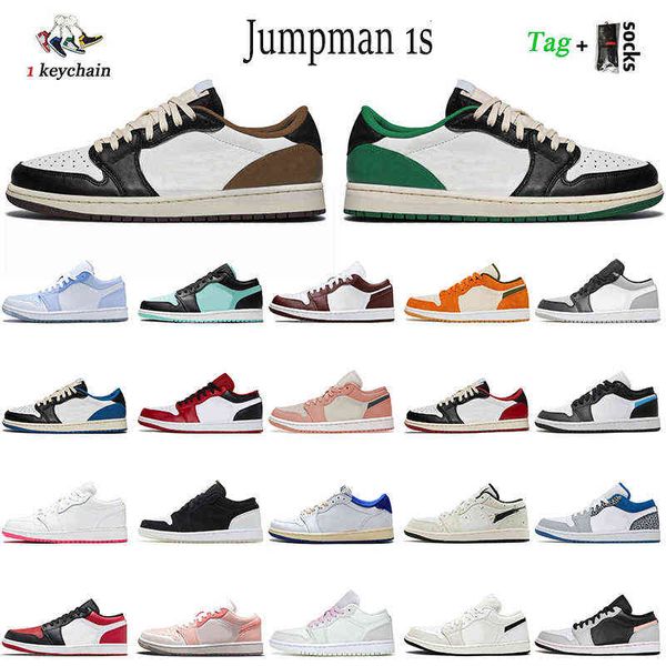 wholesale 2022 jumpman 1 catcus jacks 1s low outdoor shoes dark mocha fragment black university blue jordn1 sneakers grey fog reverse