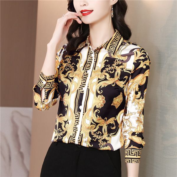 luxury vintage baroque print blouses women long sleeve lapel button shirt office ladies silk print shirts 2022 spring autumn woman designer, White
luxury vintage baroque print blouses women long sleeve lapel button shirt office ladies silk print shirts 2022 spring autumn woman designer, White