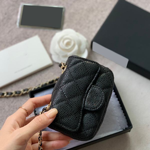 classic mini flap quilted caviar/lambskin waist bag fanny pack ghw crossbody handbag 10x8x2cm