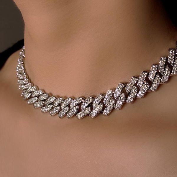 chains iced out 14mm prong cuban link chain necklace for women bling clustered rhinestones pave miami choker jewellerychains, Silver
chains iced out 14mm prong cuban link chain necklace for women bling clustered rhinestones pave miami choker jewellerychains, Silver