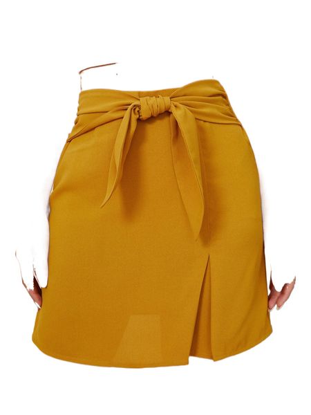 tie front split hem skirt w71i#, Black
tie front split hem skirt w71i#, Black