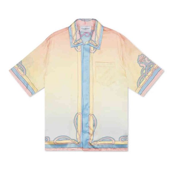 men's casual shirt new casablanca high texture ladies blouse gongyun gradient silk hawaiian short sleeve shirts fashion loose jacket, White;black
men's casual shirt new casablanca high texture ladies blouse gongyun gradient silk hawaiian short sleeve shirts fashion loose jacket, White;black