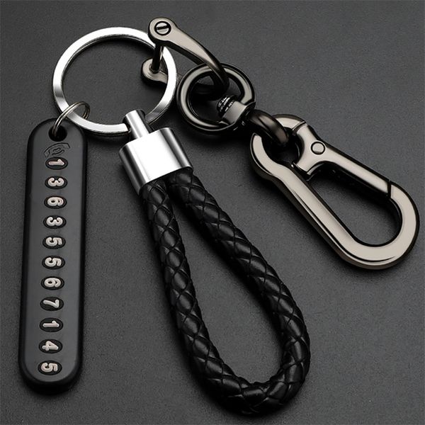 anti lost car keychain phone number card keyring leather bradied rope auto vehicle key chain holder accessories gift for husband 220623, Silver
anti lost car keychain phone number card keyring leather bradied rope auto vehicle key chain holder accessories gift for husband 220623, Silver