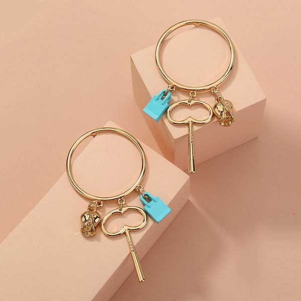 fashion designers accessories europe and america cross border fashionable exaggerating earrings long lock key round studs metal texture tren, Silver
fashion designers accessories europe and america cross border fashionable exaggerating earrings long lock key round studs metal texture tren, Silver
